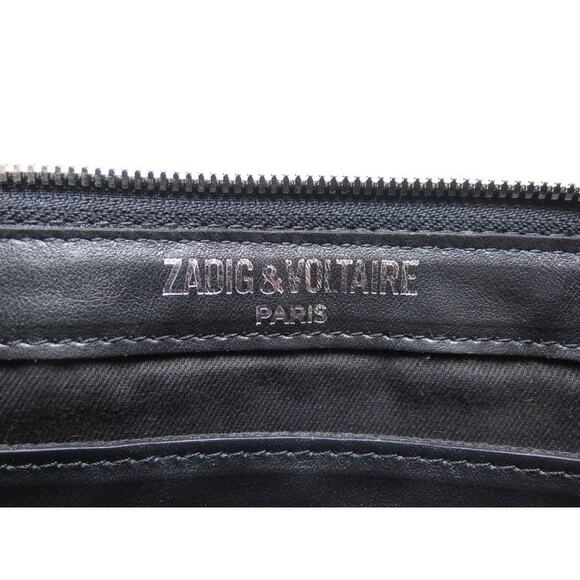 ZADIG & VOLTAIRE Jungle Leather Clutch Handbag ~Bag ~Excellent ~Guitar - Picture 14 of 16